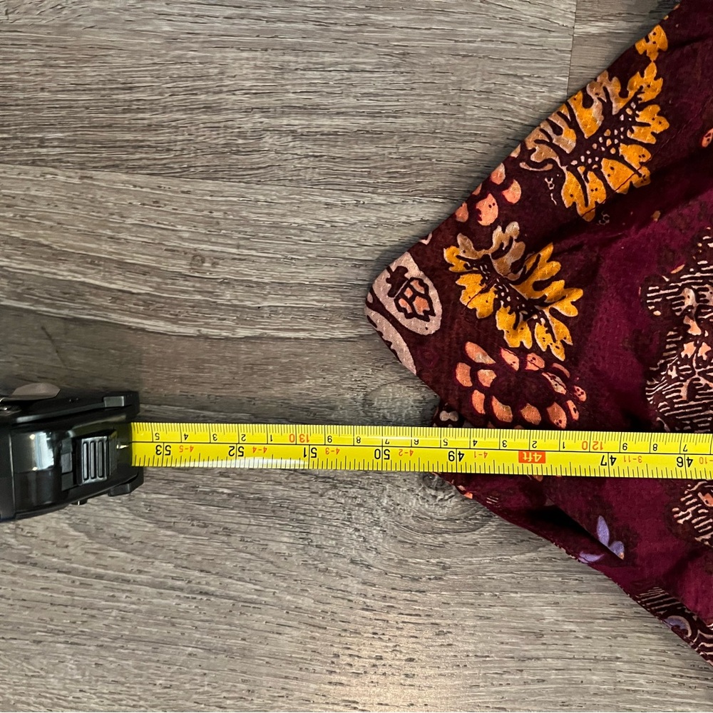 Anthropologie Maroon and Yellow Patterned Maxi Dress - Picture 15 of 15
